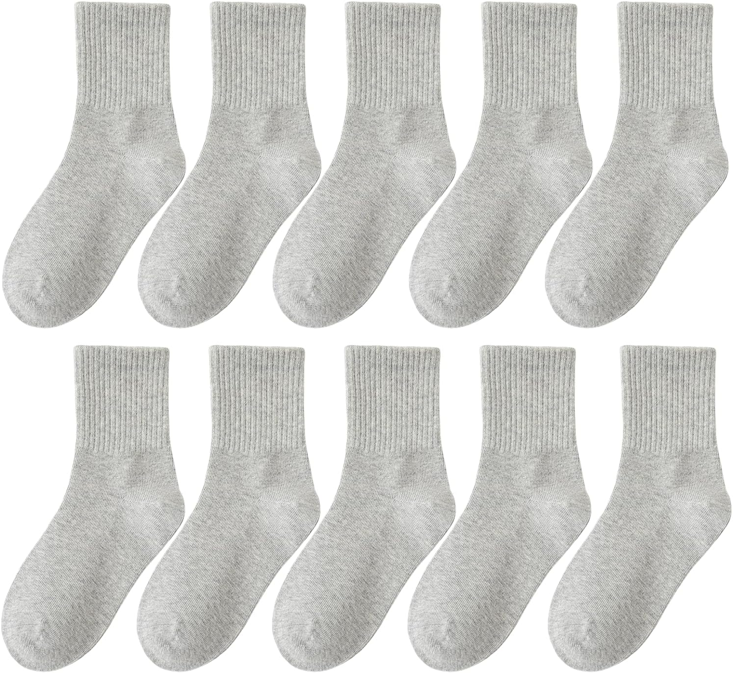 10 Pairs Unisex Kid Socks, Soft Cotton Baby Toddler Crew Socks for 1-3/3-5/6-8/8-12 Years Old Boys Girls Kids Children Youth Breathable Athletic Trainer Ankle Socks for Baby Boy Girl