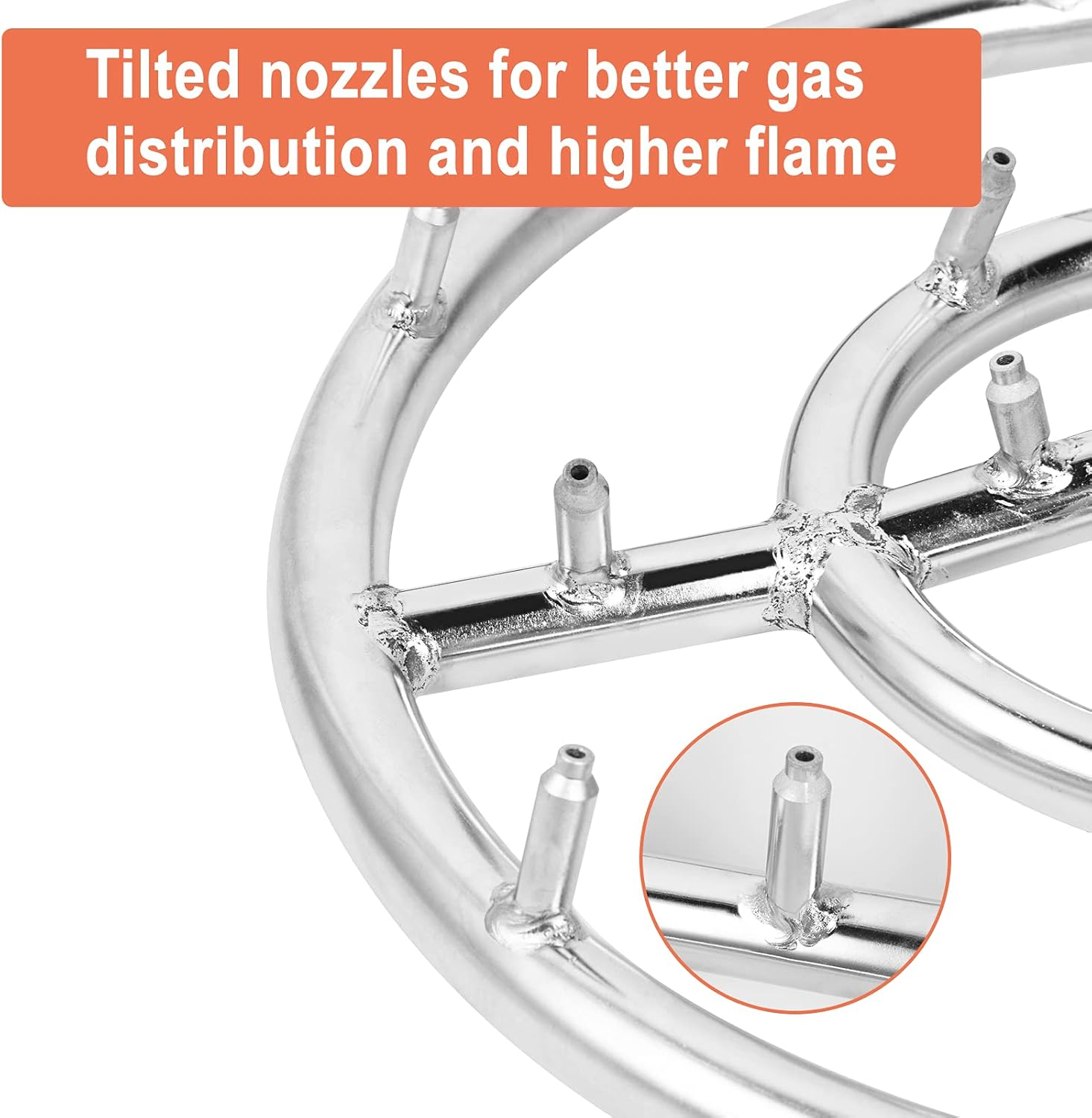 GASPRO Propane Gas Fire Pit Kit, with 12 Inch Jet Fire Pit Burner Ring, for DIY & Upgrade Propane Fire Pit, Fireplace, Heavy Duty 304 Stainless Steel, Indoor & Outdoor Use image number 4