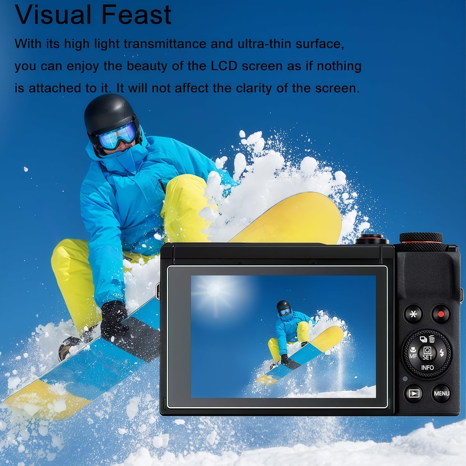 G7 X Mark III Screen Protector for Canon G7X Mark III Digital Camera, 9H Hardness G7XIII Tempered Glass Cover Anti-Scrach Anti-Fingerprint Anti-Bubble Anti-Water Anti-Dust image number 2