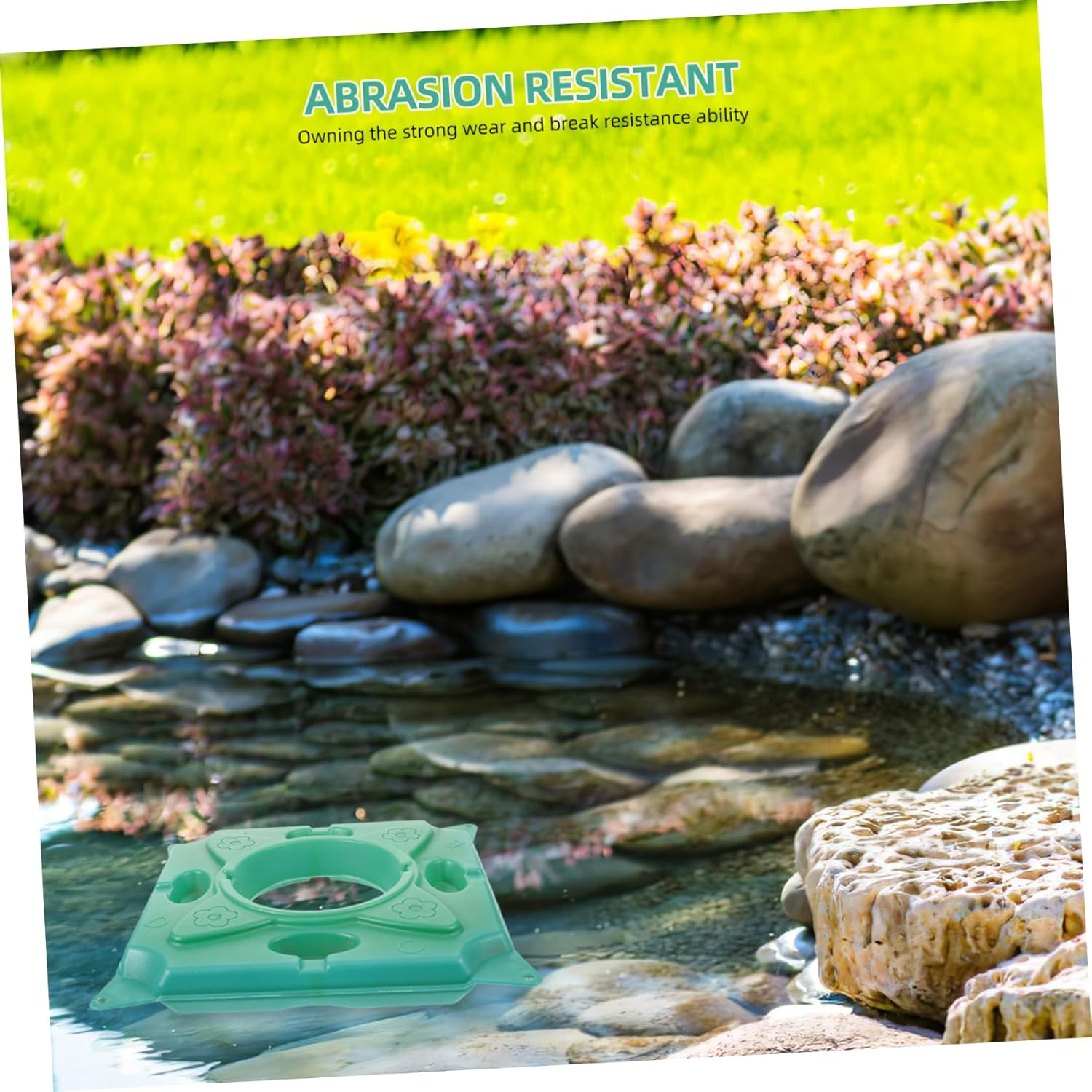 CIYODO Floating Plant Island Raft for Ponds Hydroponics Gardening Supply Artificial Eco Wetland Floating Island 33X33X5Cm for Aquatic Plants and Water Garden Landscaping image number 6