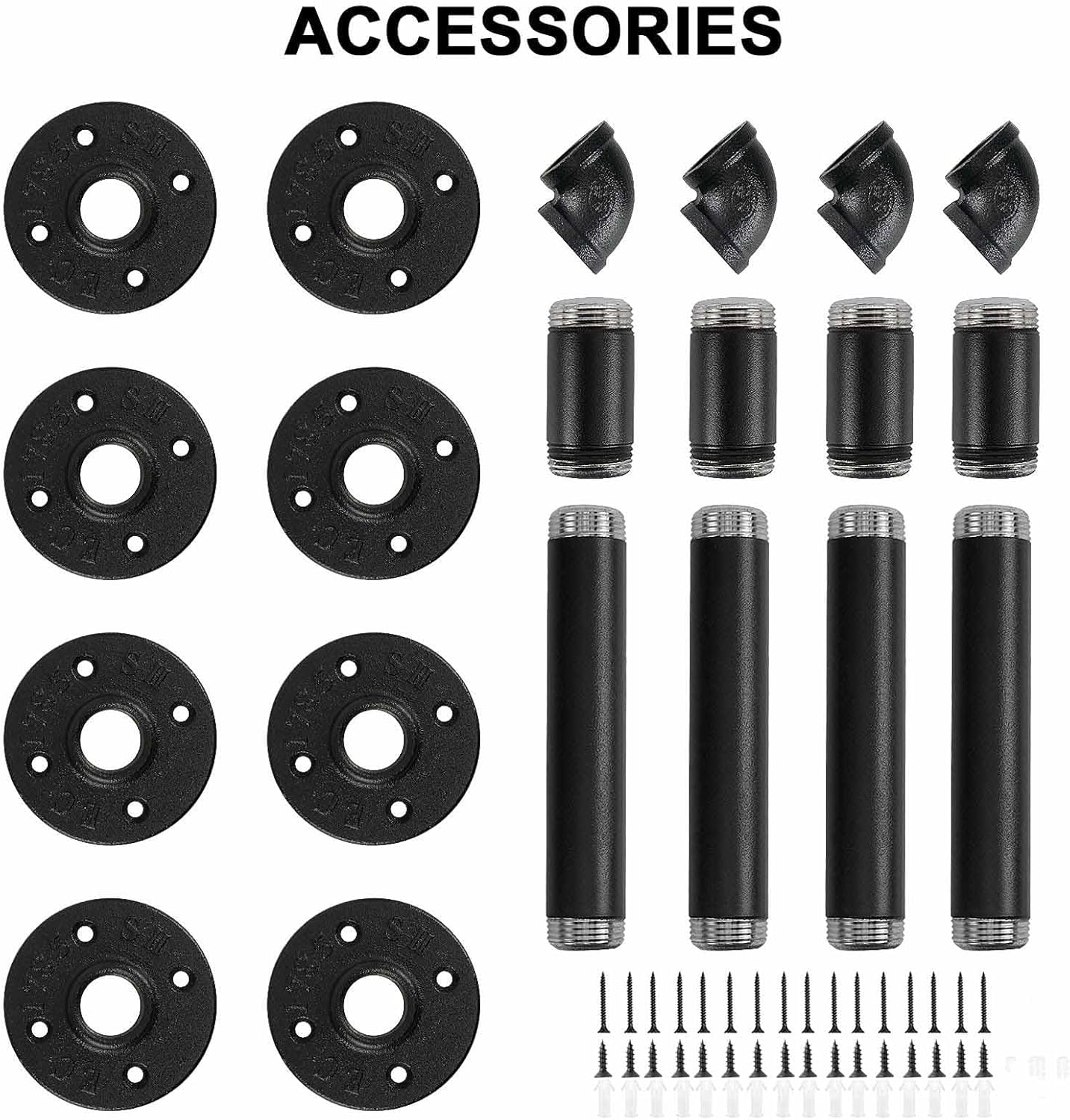 4PCS Pipe Floating Shelf Bracket Industrial Pipe Shelf Bracket Mounting Bracket Storage Racks Decor image number 6