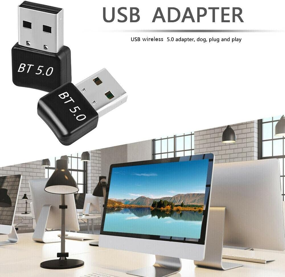 Bluetooth V5.0 Mini Dongle - Universal Wireless USB Adapter, 20M Range for Windows Pc/Laptop, Stable Audio Connection, Durable ABS, Compatible with Multiple OS