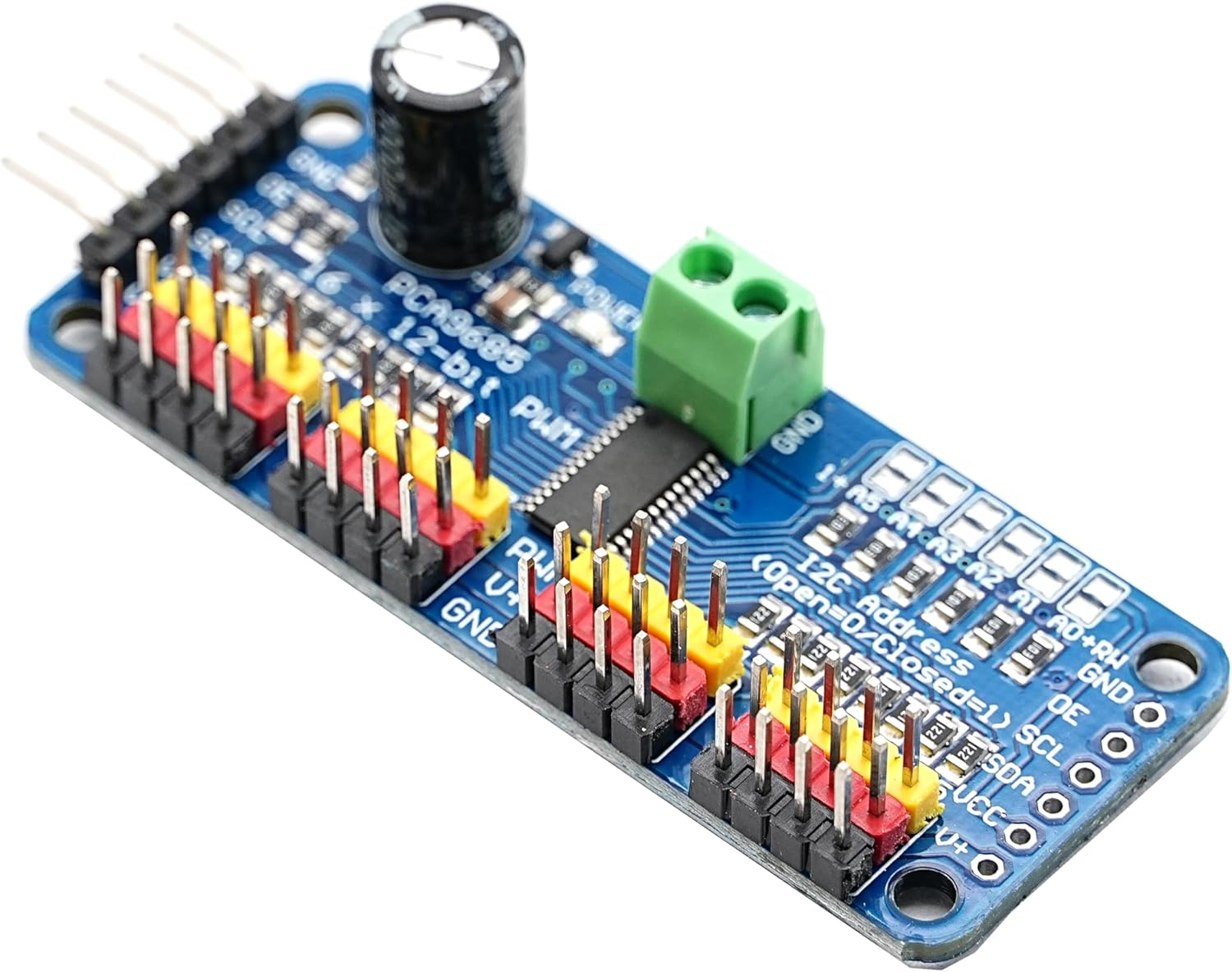 DIGISHUO 2Pcs PCA9685 16 Channel 12 Bit PWM Servo Motor Driver I2C IIC Module for MG90S SG90 MG995 Compatible with Arduino Raspberry Pi image number 3