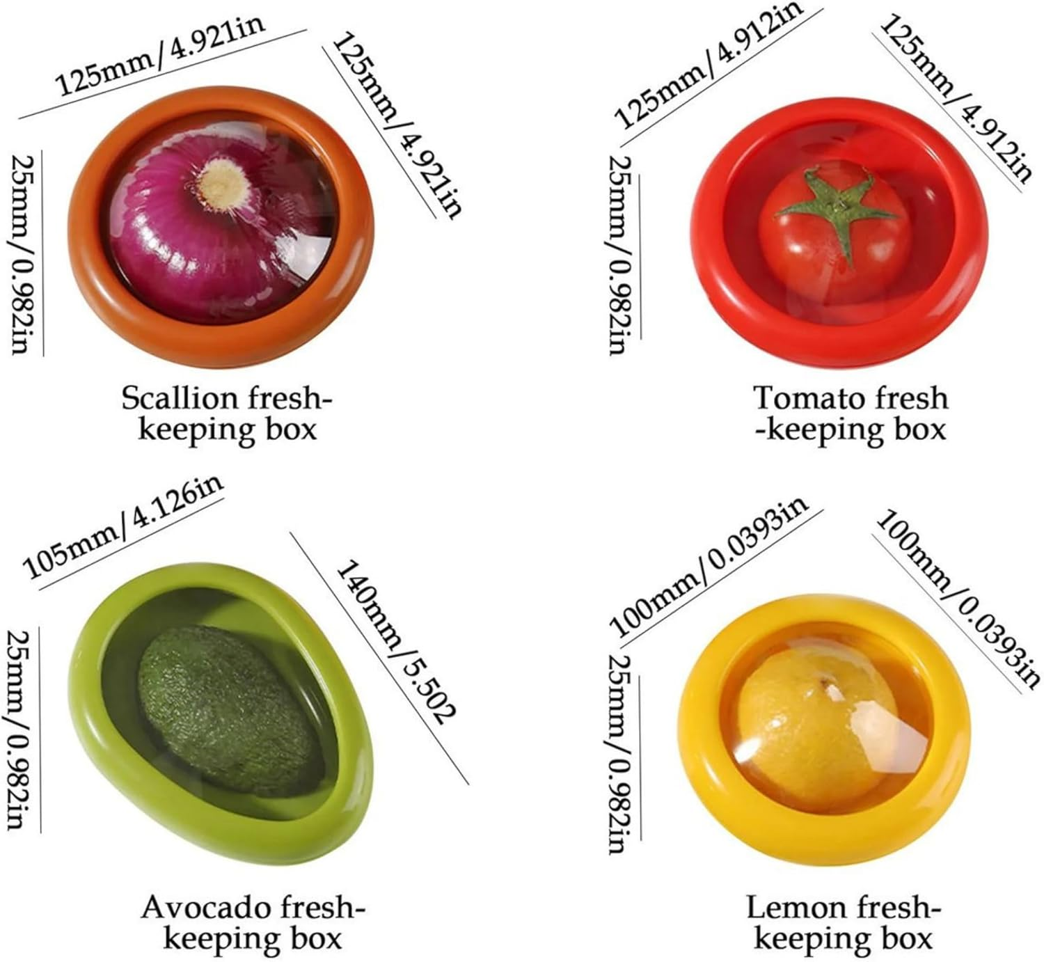 Tasmegol Fresh Pods for Food Onion Storage Containers for Refrigerator Silicone Fruit Vegetable Avocado Saver Keeper for Fridge （4 Pack） image number 5