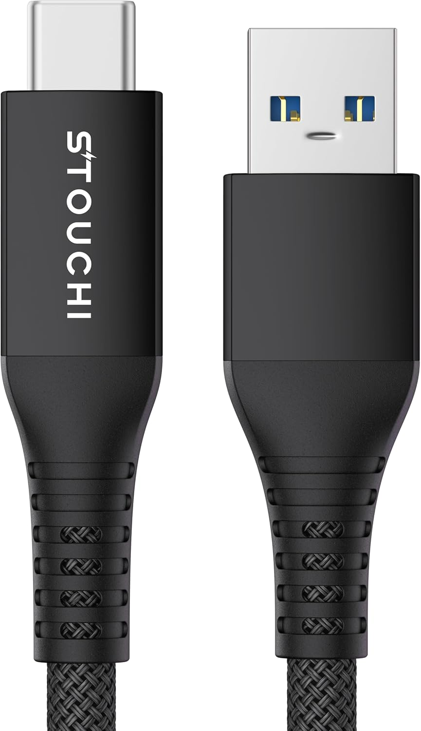 STOUCHI USB C Cable 0.3M Short 10Gbps USB 3.1 Gen 2 USB to USB C Cable for Android Auto/Carplay, Fast Charging Type C Data Transfer Cord for Iphone 16 Pro Max 15 plus Samsung Galaxy S24 S23 2Pack