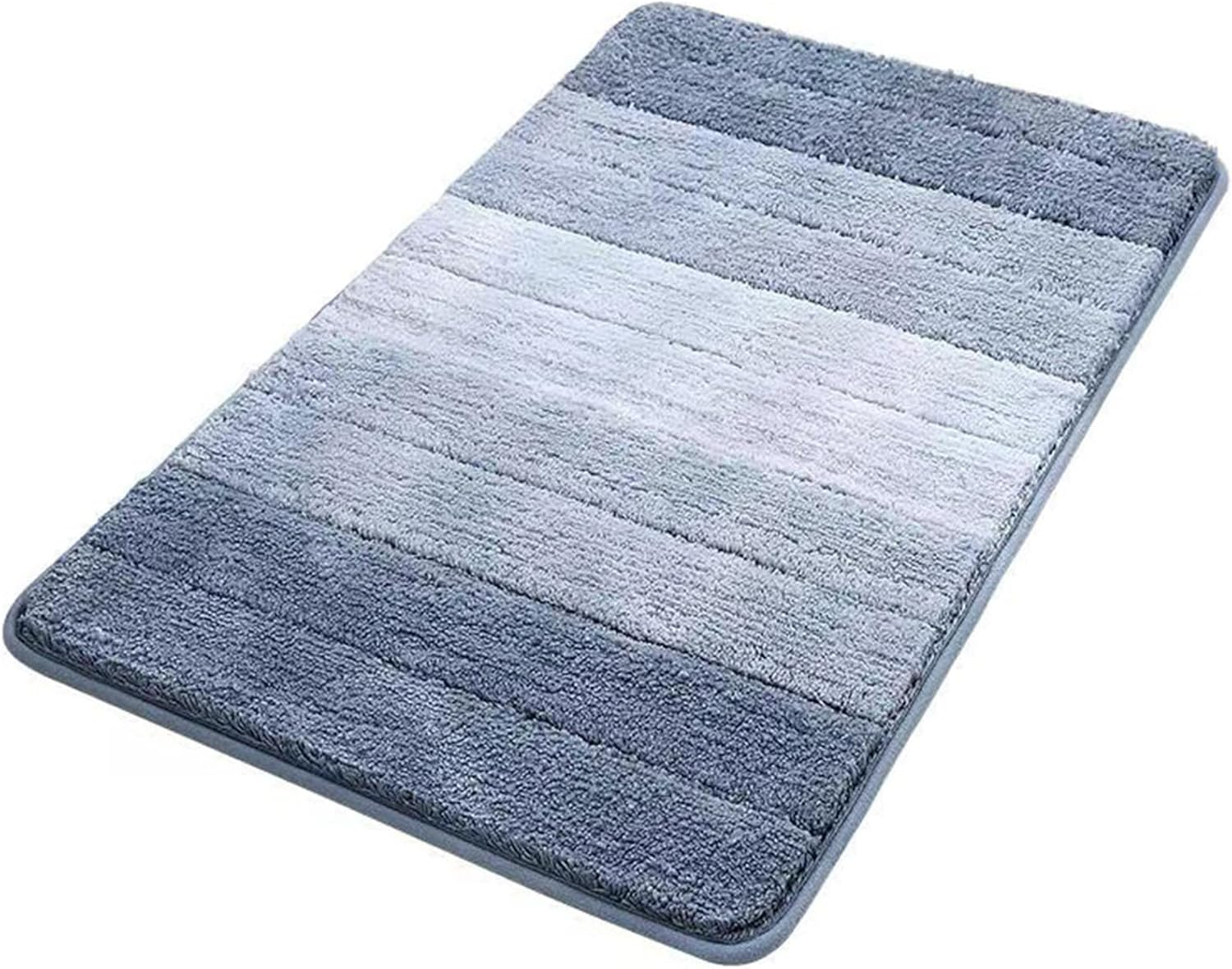 Bathroom Rug Mat, 50X80Cm Extra Soft Absorbent Shaggy Shower Rug, Luxury Microfiber Bath Rug, Non-Slip Plush Floor Mat, Machine Washable Bath Carpe for Bathtub Shower Bathroom Bedroom (Gradient Blue)