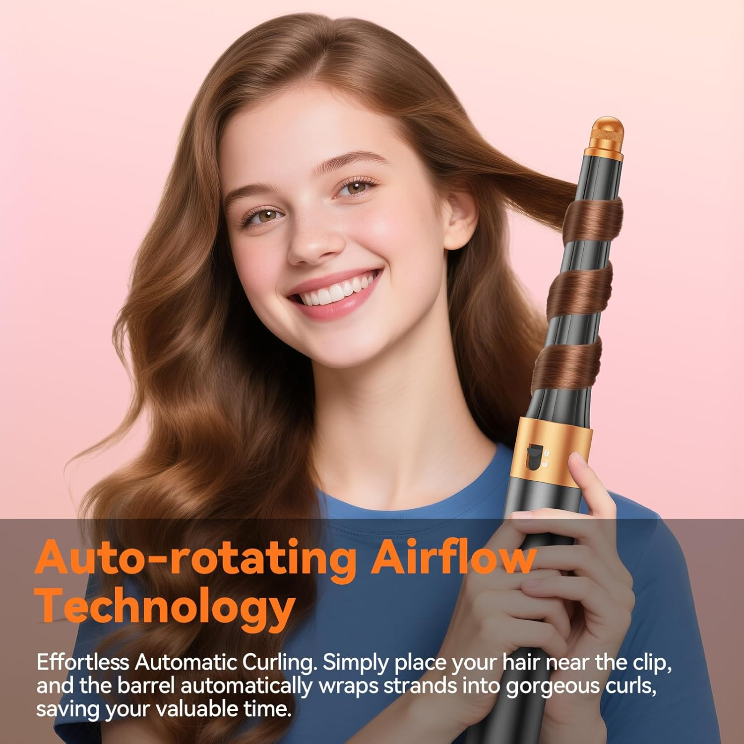 0.78In-1.4In Conical Long Barrels Attachment for Dyson Airwrap HS01 HS05 Accessories, 20MM-36MM 2 in 1 Auto-Wrap Curling Iron Curlers for Professional Barrels Curl and Wave Curl Hair, Gold image number 1