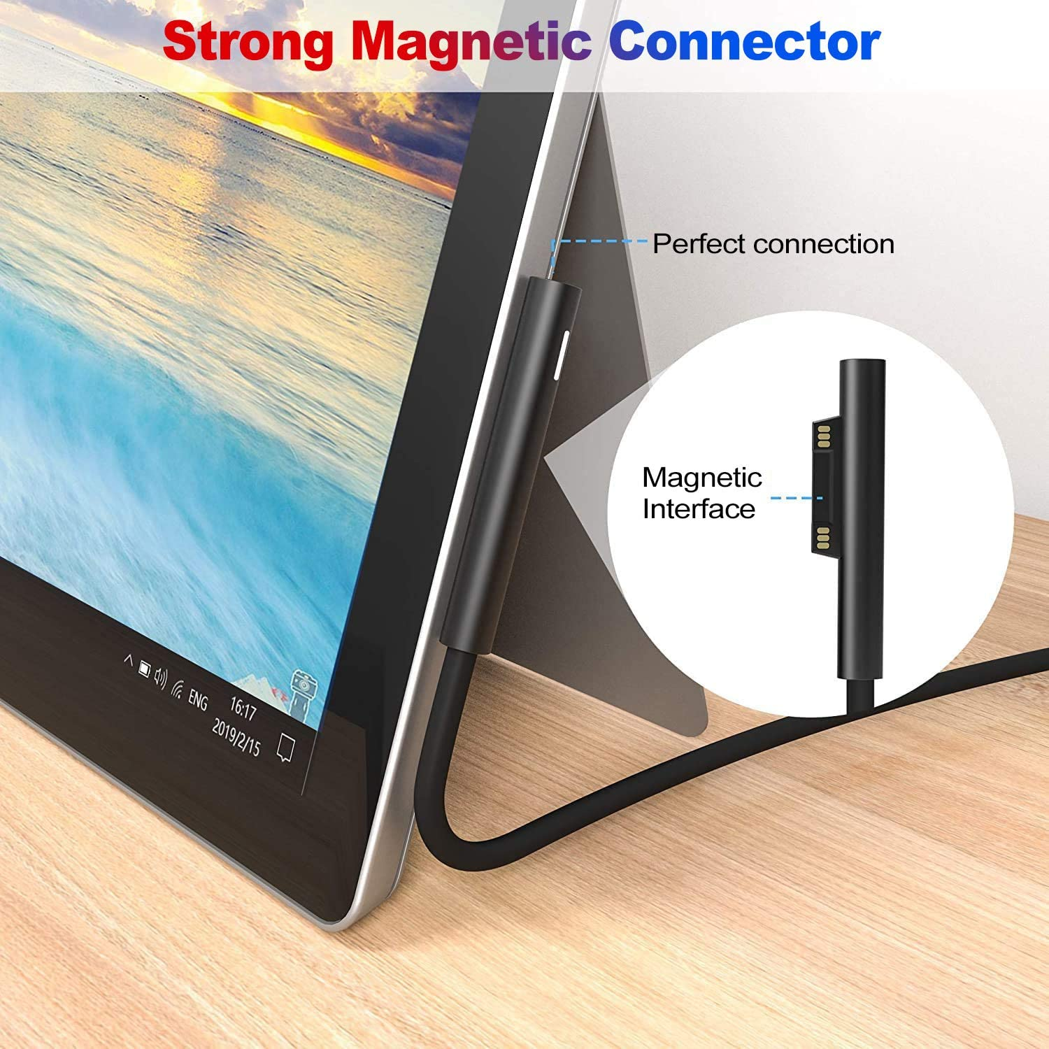 Surface Pro Charger Laptop Charger,65W Power Supply(Suitable for 65W,44W, 36W,24W) Compatible for Microsoft Surface Pro 3/4/5/6/7/8/9 Laptop1/2/3 Go1/2 & Book1/2 image number 4