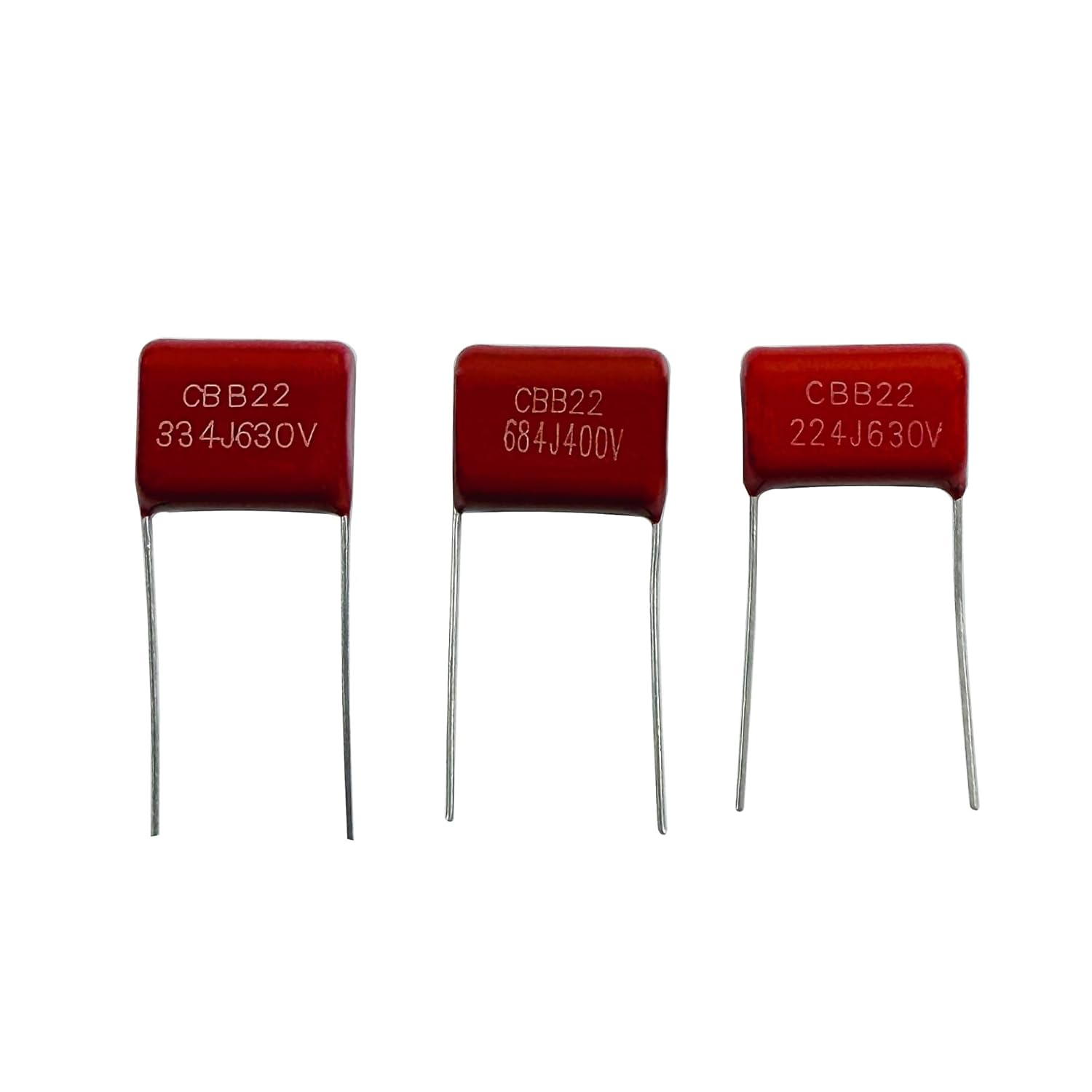 PANMILED 25 Values 250 Pieces Metallized Polypropylene Film Capacitor Kit 400V (0.01Uf ~ 0.68Uf) and 630V (0.001Uf ~ 0.33Uf) CBB22 Polyester Capacitor Assortment Kit image number 2