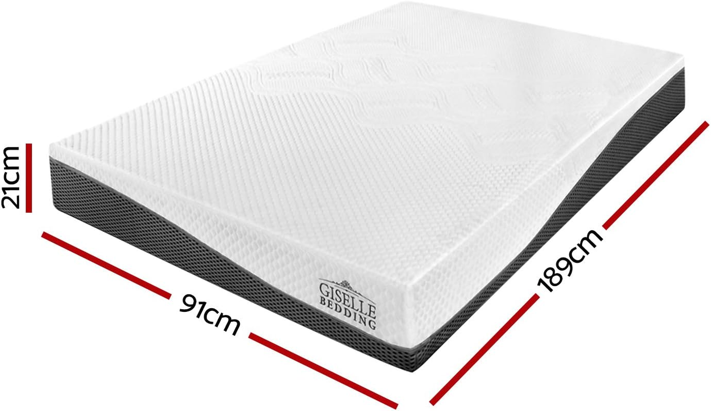 Giselle Bedding Single Mattress, Memory Foam Mattresses Floor Mat for Bedroom High Density Firm Feel Pressure Relief Cooling Technology, 21Cm Thickness Cool Gel Non Spring Bed image number 2