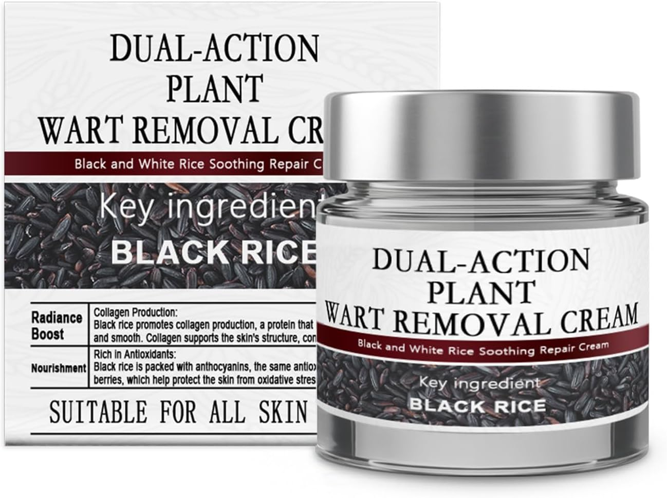 Keratin Erase Dual-Action Renewal Cream, Black and White Rice Soothing Repair Cream, Improves Moisture Skin Barrier for All Skin Types (1Pcs) image number 4