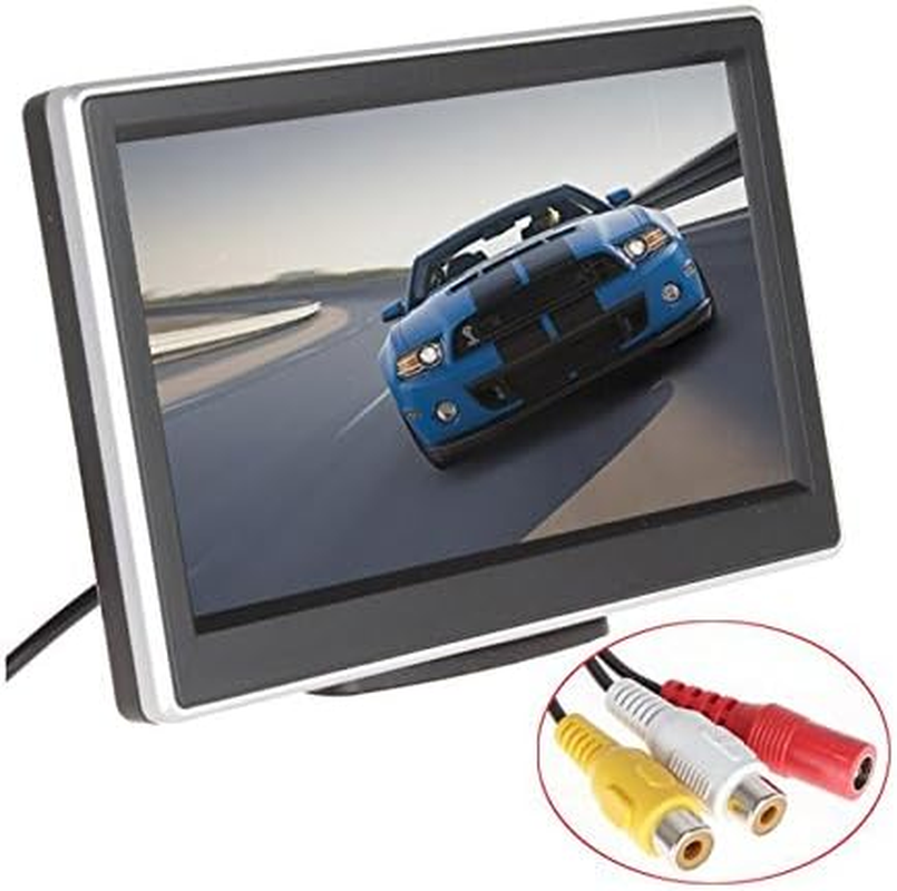 BW 5 Inch HD TFT LCD Car Monitor with Two Video Input, High -Resolution 800*480 Car Rearview Reversing Parking Monitor and Full Color LCD Backlight Display for Car Rear View Cameras/Car Dvd/Vcd/Gps/Other Video Equipment image number 4