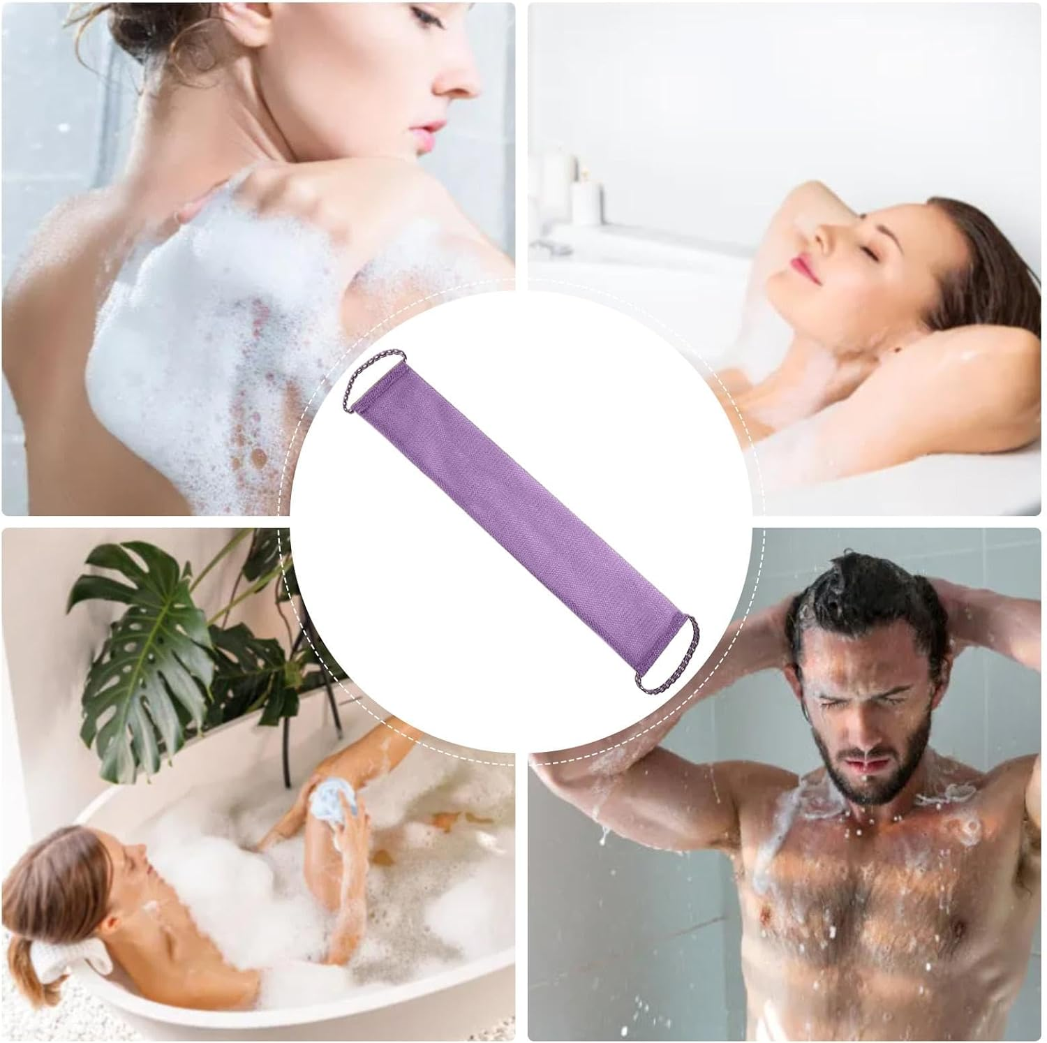 Back Washing Cloth | Back Scrubber Towel | Back Mud Scrubbing Towel Foaming Body Scrub Cloth for Female All Skin Types