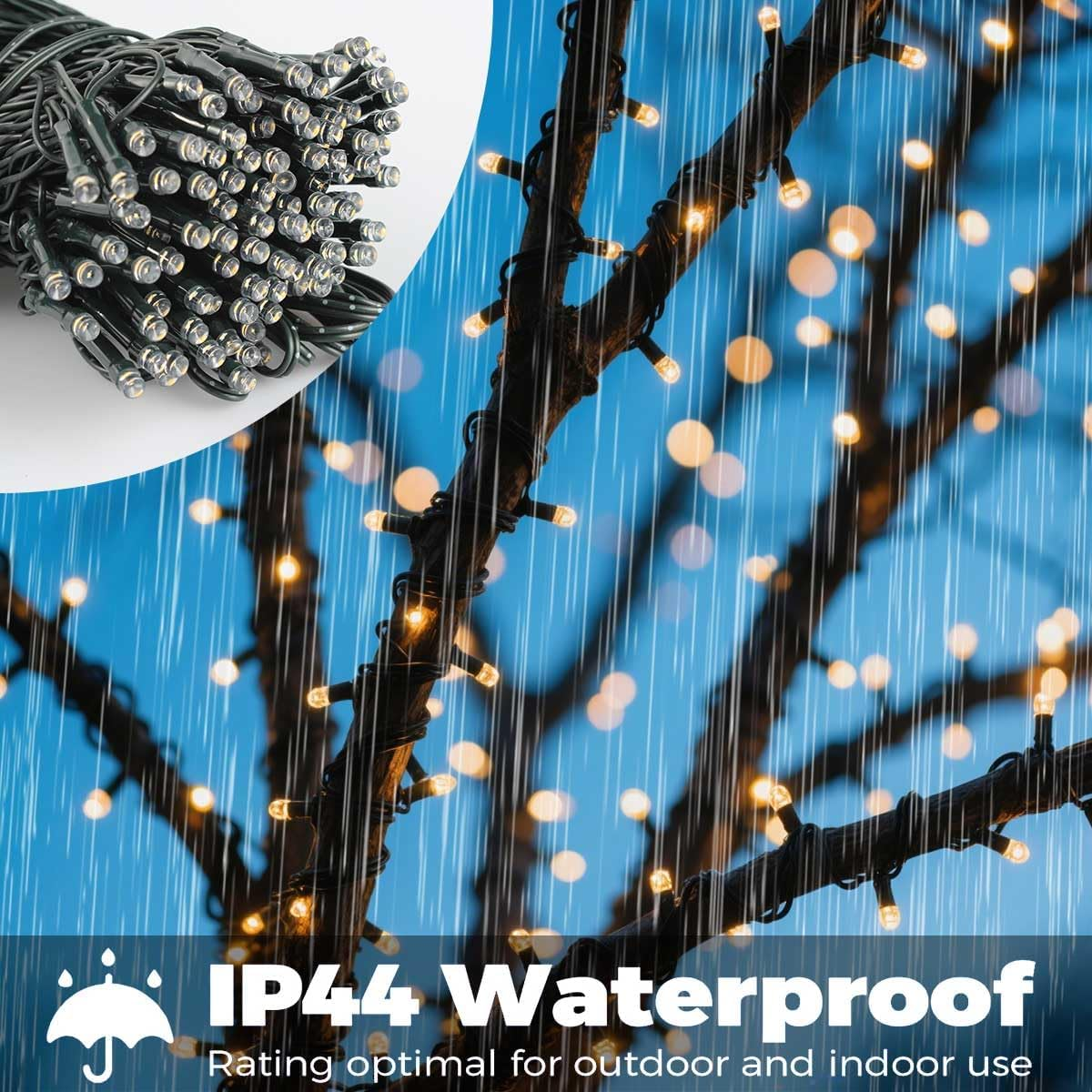 T Tersely 40M/400LED AU Plug in String Fairy Christmas Lights, 31V Low Voltage 8 Lighting Modes, Timer Function, Indoor Outdoor Warm White Dark Green Cable for Decorations Tree Party Wedding Garden image number 5