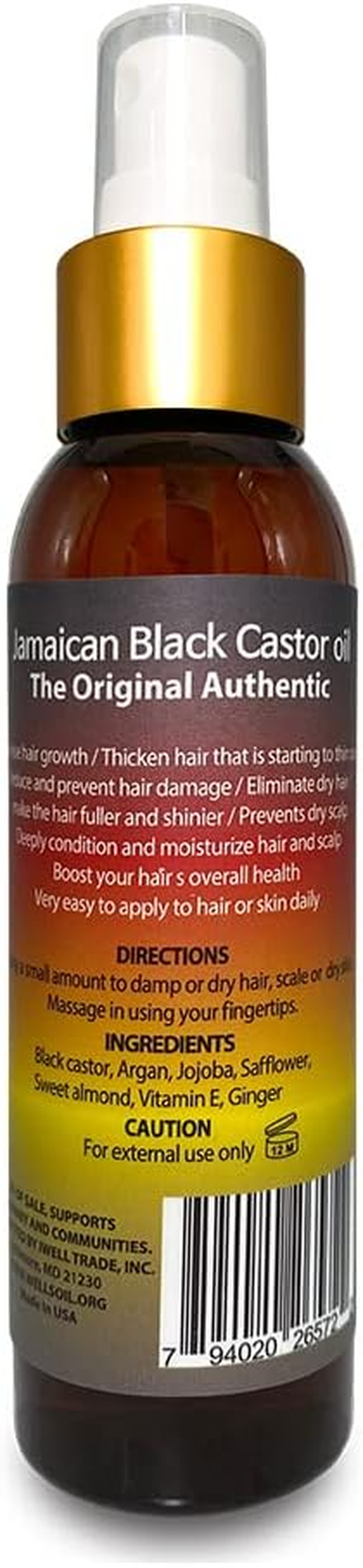 Well'S Jamaican Black Castor Oil Original, Peppermint, Tea Tree, Rosemary Spray 120Ml INCREASE HAIR GROWTH/THICKEN HAIR THAT IS STARTING to THIN OUT REDUCE and PREVENT HAIR DAMAGE (ROSEMARY) image number 3