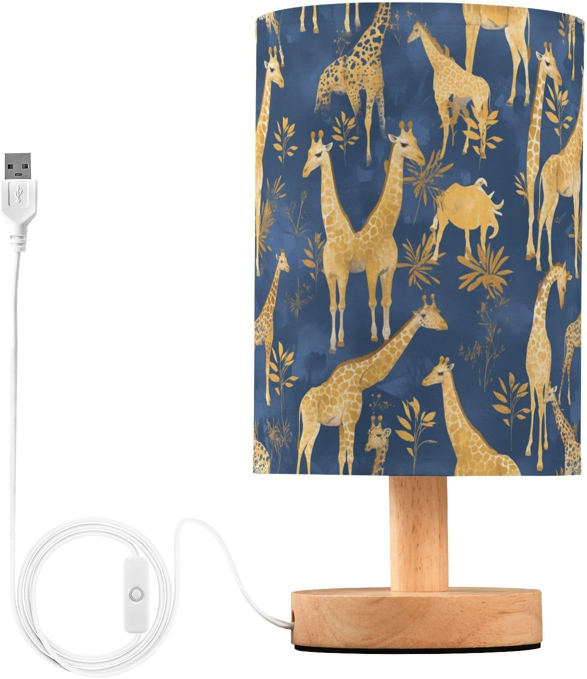 Amooorous Led Table Lamp Room Table Lamps with USB Charging Port Cartoon Cute Golden Giraffe Night Lights for Boys Patio image number 3