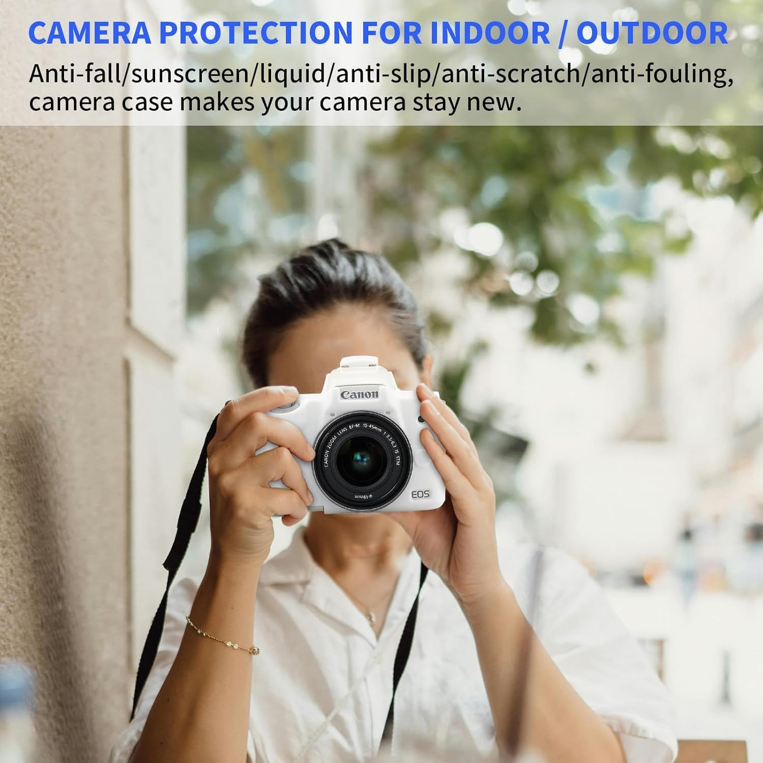 Camera Case for  EOS M50/M50 Mark II Digital Camera, Anti-Scratch Soft Silicone Case Cover Housing Protective Cover Protector Camera Body Skin Case (White) image number 2