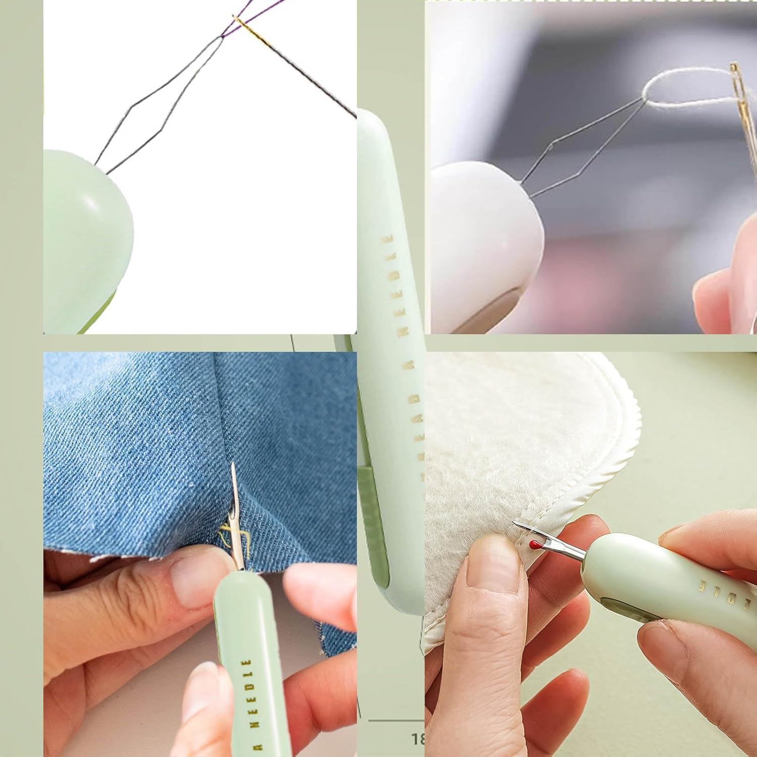 Rookii 2 in 1 Needle Threaders and Seam Ripper.2025 New Quick Plug-In Needle Threaders Seam Rippers for Sewing, Needle Threading and Seam Remover Sewing Seam Ripper Tools Sewing Supplies (Green) image number 5