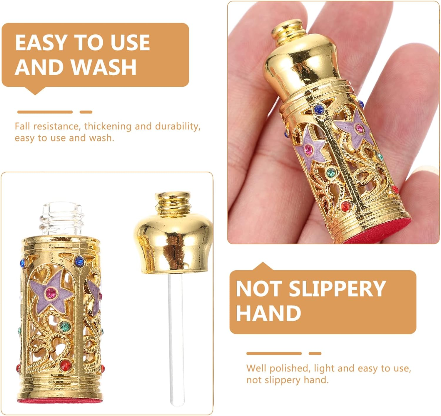 FOMIYES Middle Eastern Perfume Essential Oil Bottle Elegant Decor Storage for Aromatherapy Refillable Essence Container Versatile Perfume Sub Bottle for Home Car Use image number 3