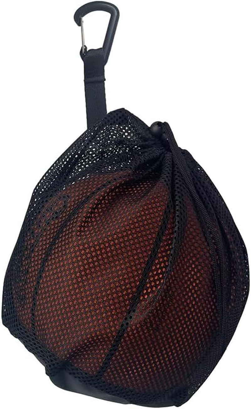 Single Ball Bag with Zipper Pocket,1Pc Single Mesh Ball Bag,Volleyball Bag with Zipper Pocket,Soccer Ball Bag,Basketball Bag with Quick Release Buckle,Volleyball Mesh Bag with Clip,Clip on Ball Holder image number 1