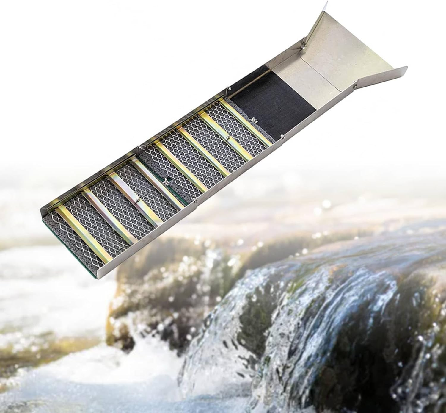 Bewinner Folding Aluminum Alloy Sluice Box, Portable Gold Prospecting Equipment, Gold Panning Kit for Gold Mining for River, Creek, Gold Panning, Prospecting, Dredging image number 3