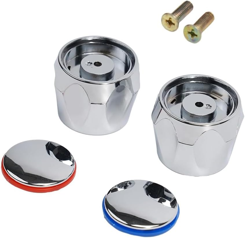 Faucet Handle Replacement Set, 2-Piece Hot and Cold Water Knobs, Kitchen and Bathroom Tap Controls image number 1