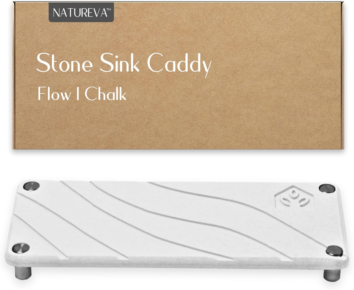 Home - Stone Sink Caddy | Fast Drying Diatomite Tray for Kitchen & Bathroom Sink Counter | Soap Dish Holder, Decor & Vanity Mat | Quick Dry Diatomaceous Earth | Design Rain | Colour Graphite