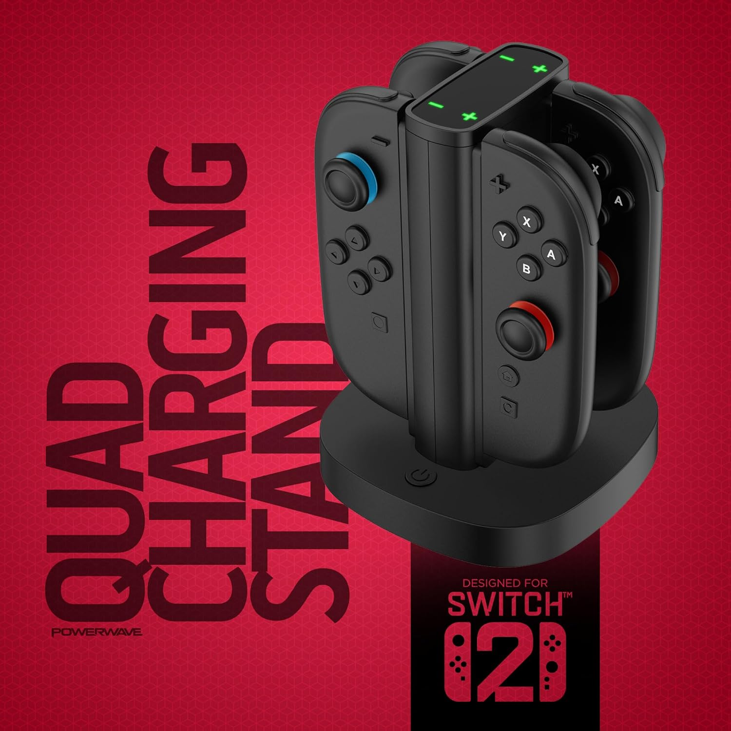 Powerwave Quad Charging Stand for Nintendo Switch 2, USB Powered, LED Indicator, 4 in 1 Charger Stand image number 1