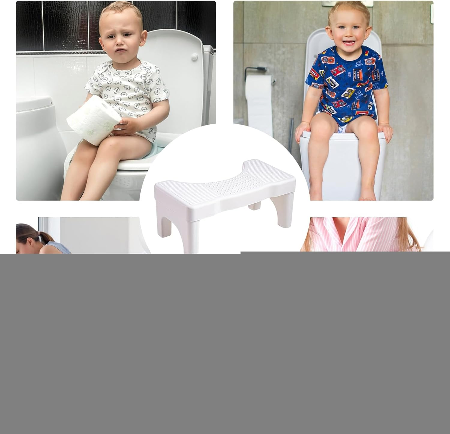 Toilet Stool | Toilet Foot Stool Potty Step, Footstool Non-Slip Portable Tools, Squatting Potty for Kids Elderly, Toddler Squatting image number 1