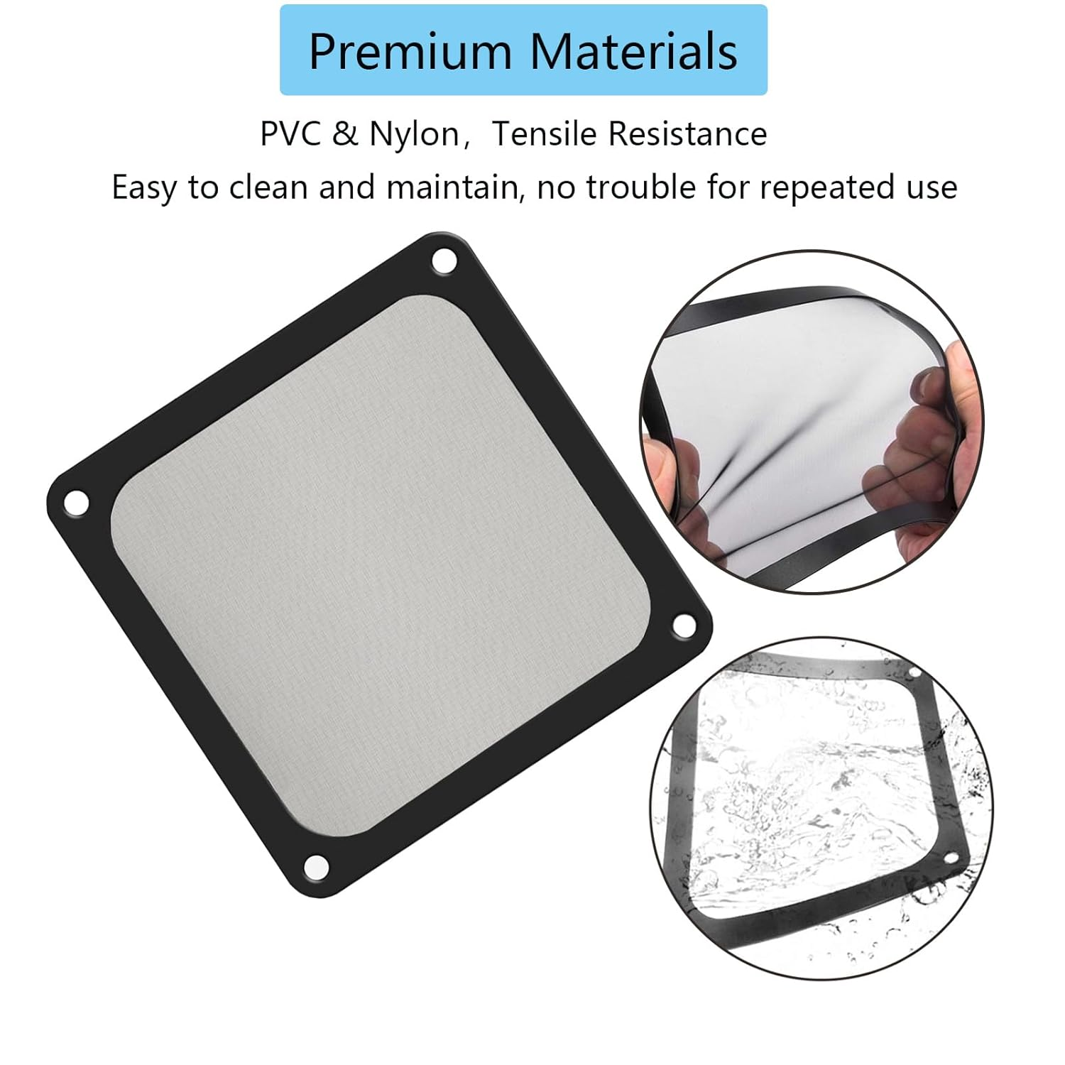 Ronyaoko 140Mm Dust Filter, PC Case Magnetic Dust Mesh Filter, 140 X140Mm Black Mesh Hole Cover, Dustproof Computer Fan Grills,14Cm 5Pcs