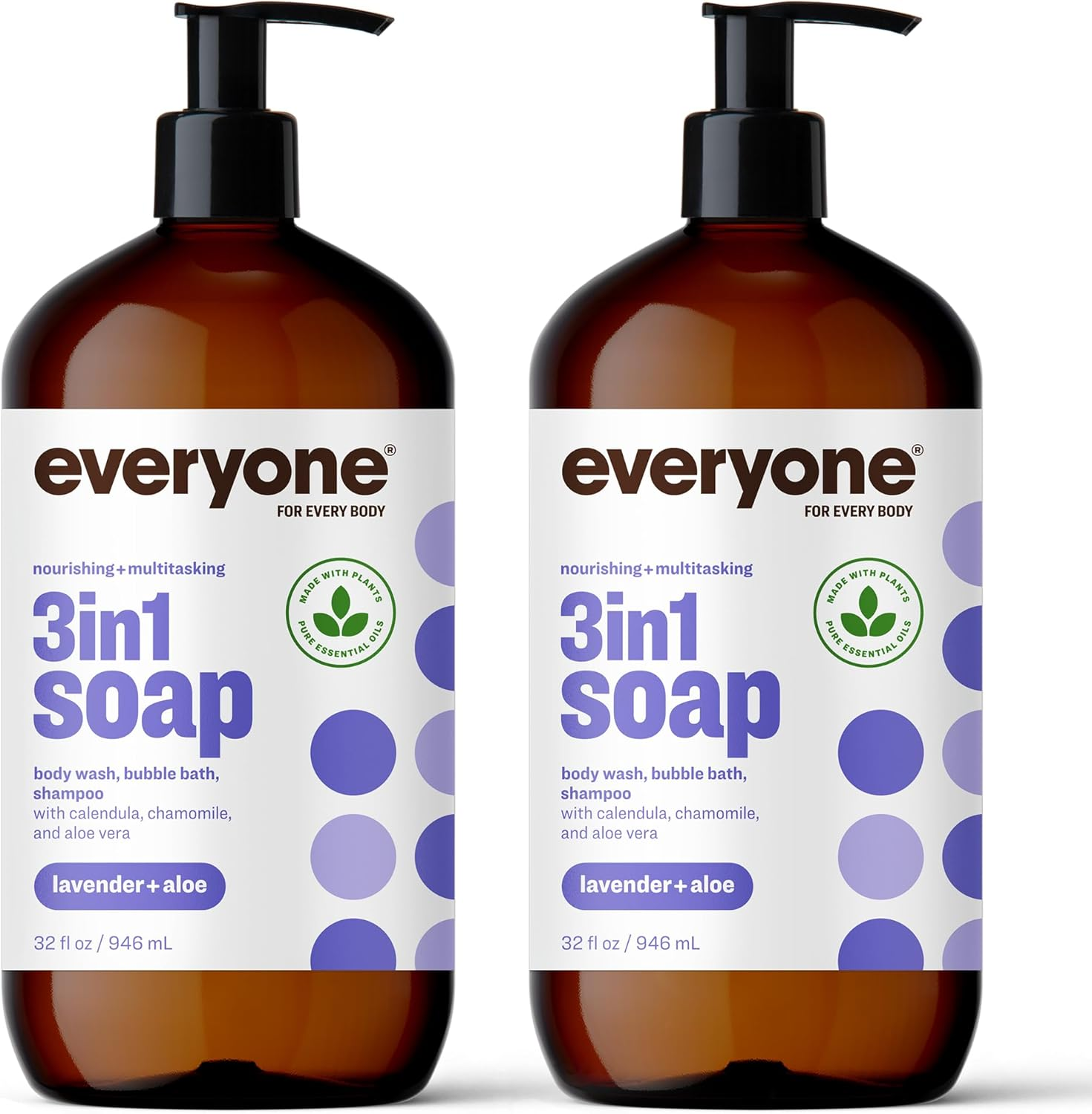 Everyone 3-In-1 Soap, Lavender plus Aloe, 32 Oz, 2 Count image number 2