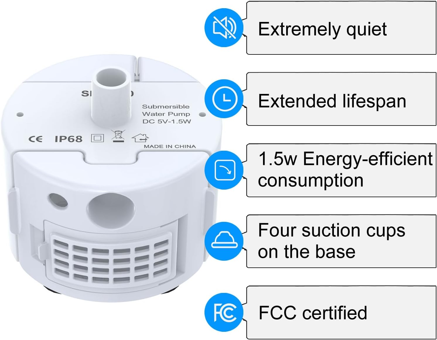 Vekonn Cat Water Fountain Stainless Steel, 1.05Gal/135Oz Pet Water Fountain with Water Level Indicator and 2-Way Spout, Cat Fountain with Quiet Pump and 3 Filters Ideal for Cats and Dogs image number 6