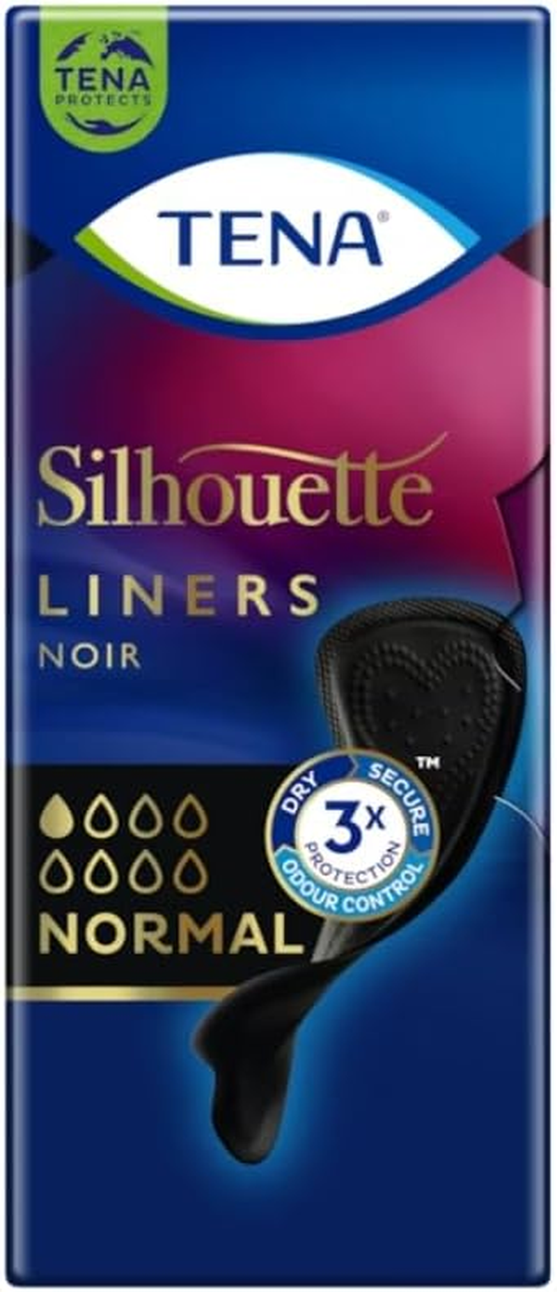 TENA Silhouette Liners Noir Normal, Pack of 26