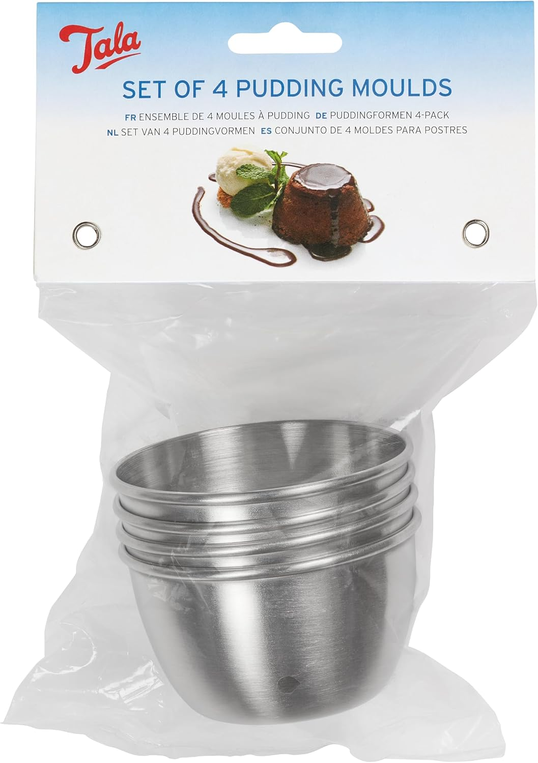 Tala Stainless Steel Pudding Moulds, Perfect for Individual Puddings, Measures 8Cm X 5Cm image number 1