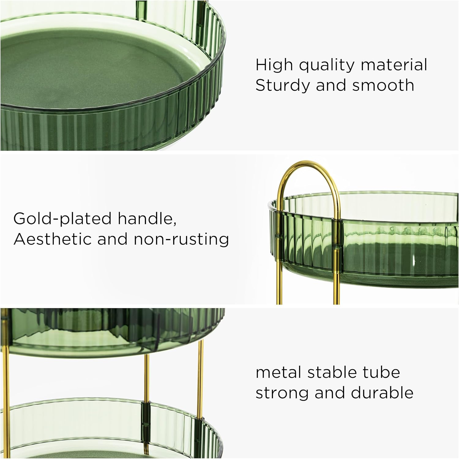 Makeup Organiser 360 Rotating,Spinning Skincare Cosmetic Organiser 3 Tier Large Beauty Spinny Make up Storage Organiser Shelf for Perfume, Jewellery, Brushes, Dresser, Vanity, Bedroom, Bathroom image number 6