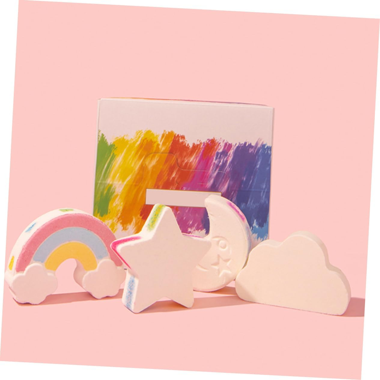 HAPINARY 4Pcs Rainbow Bath -Friendly Essential Oil Bubble Bathing for Relaxation and Soothing for and Giving image number 1