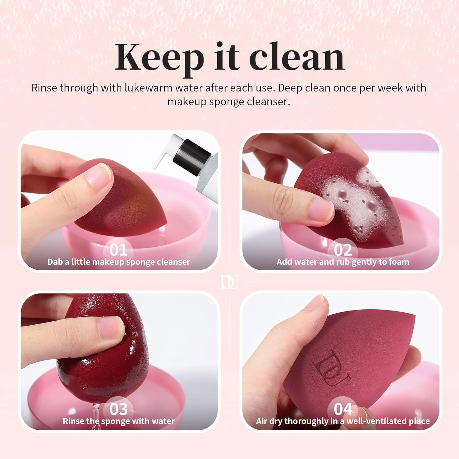 Ducare Makeup Blender Sponge for Blending Liquid Foundations, Powders and Creams. Flawless, Professional Streak Free Application Blend, Vegan, image number 4