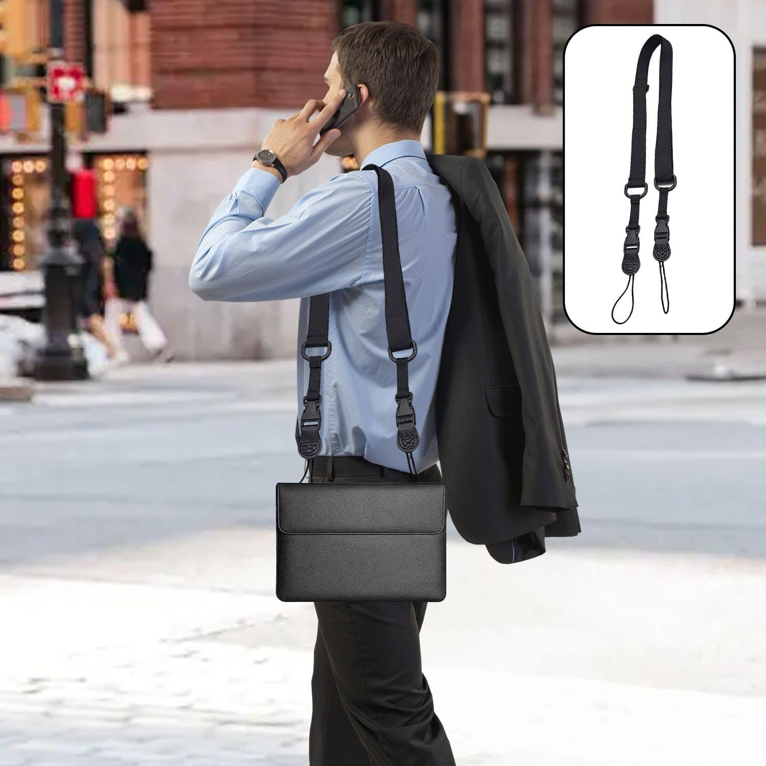 CHROMACRAFT Pack of 2 Tablet Straps, Adjustable Shoulder Straps, Portable Straps, Nylon Straps, Suitable for Tablets, Bags, Cameras image number 3