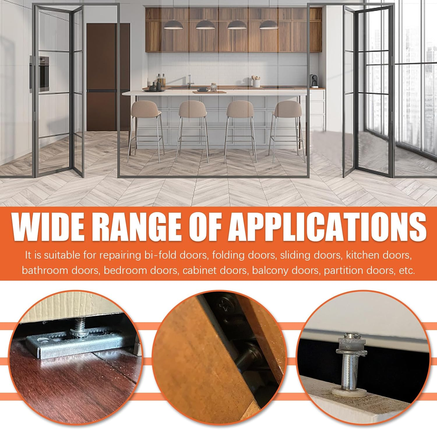 Tanstic 13Pcs Bi-Fold Closet Door Repair Kit, Bi-Fold Closet Door Hardware Kit, Bifold Door Hardware Repair Kit for Repairing Folding Door, Sliding Door, Closet Door