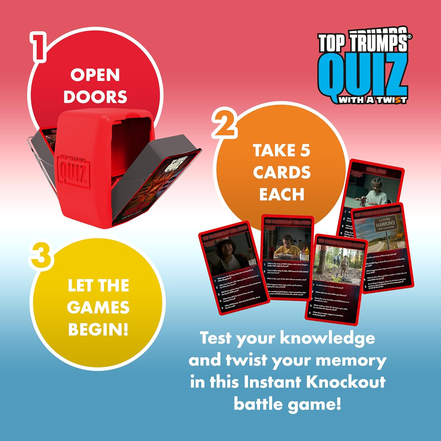 Top Trumps Quiz Stranger Things Edition - Are You Truly an Expert? - Prove Your Knowledge on This Stranger Things Quiz Card Game - 2+ Players Aged 15+