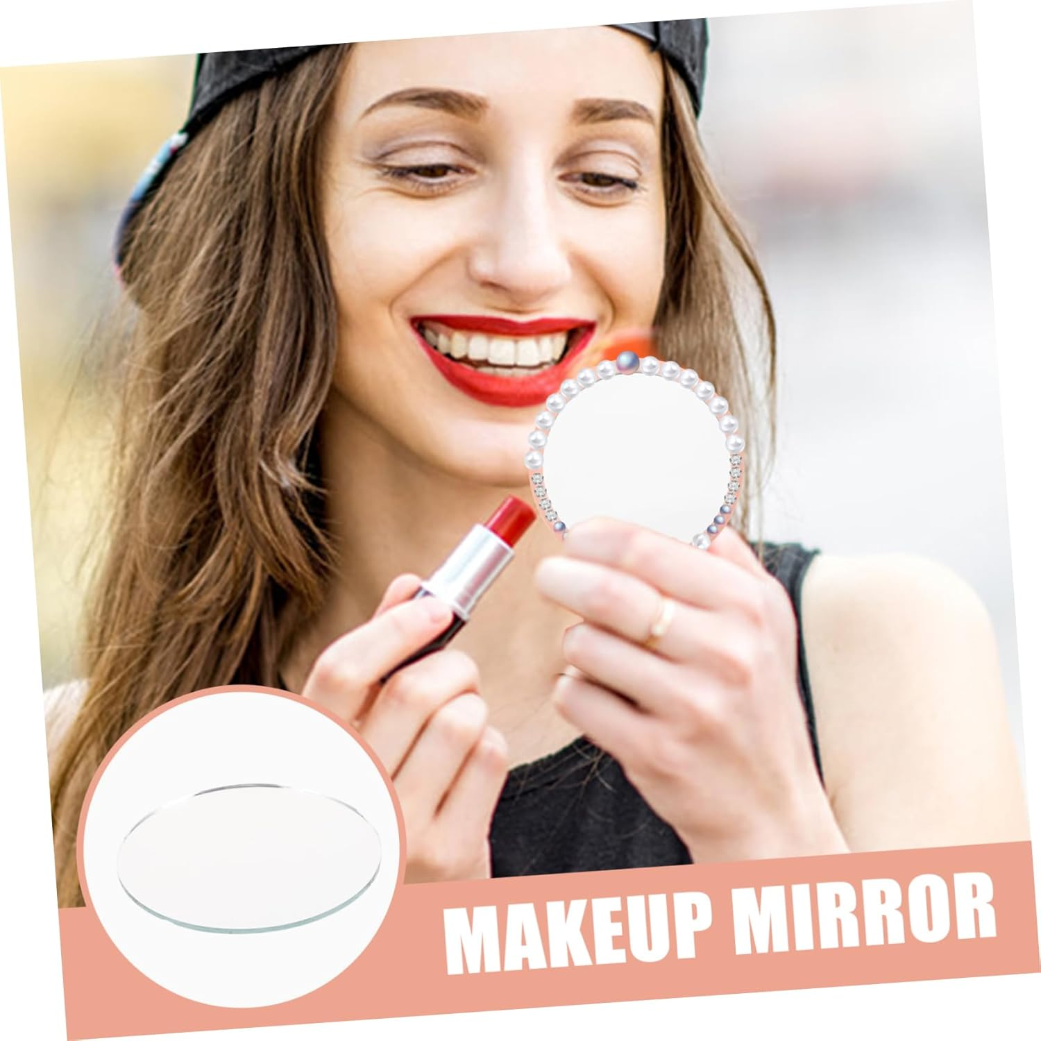 NOLITOY Small Mirrors Glass Mirror Sheets 10Pcs round 1.97In for Makeup and Beauty Enthusiasts Portable Easy-To-Use Home and Travel image number 3