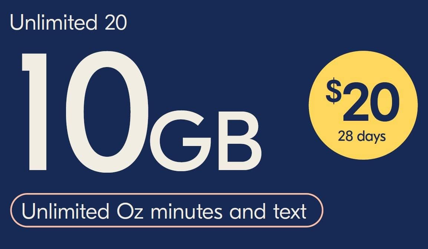 Lyca Mobile AU Unlimited Plan 20 Prepaid SIM $20 for $6 image number 2