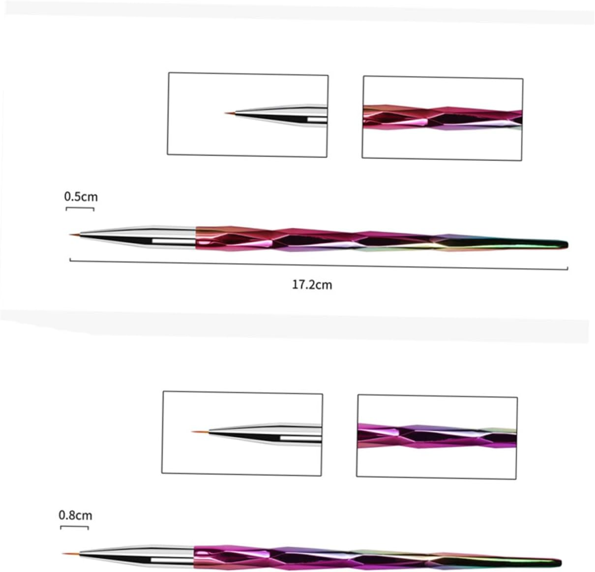 DONFAMDS 10Pcs Unique Nail Art Pen Brush Rhombus Rod Nail Brushes Essential Manicure Tools for Home Use image number 4