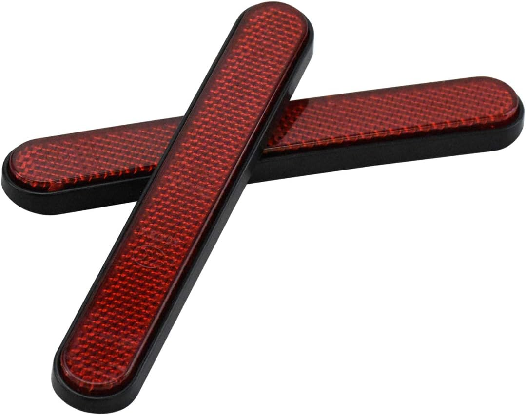 HDBUBALUS Front Rear Reflector Sticker Saddlebag Latch Cover Reflector Lower Fork Reflector Fit for Harley Touring Sportster XL883 Touring Dyna 1 Pair image number 3