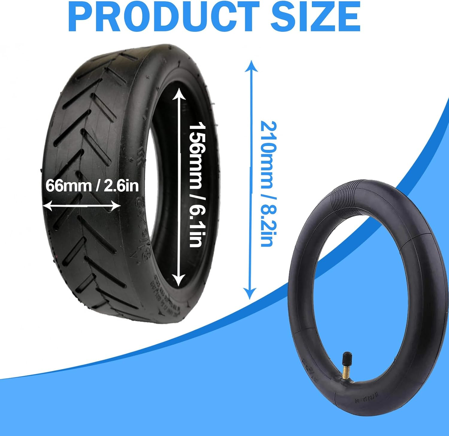 TINA.WIN M365 Tyres, 8.5 Inch Replacement Wheels Solid for Xiaomi Pro 2/M365 Pro/1S/3/3 Lite/Essential and All 8.5 Inch Electric Scooters, Explosion-Protected, Non-Slip, Puncture-Proof image number 5