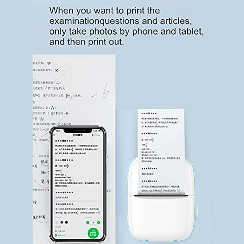Mini Thermal Printer Compatible, Portable Sticker Printer Machine with Bluetooth Easy Operation Multipurpose Chargable Wireless Printer for Learning Assistance/1130 image number 2