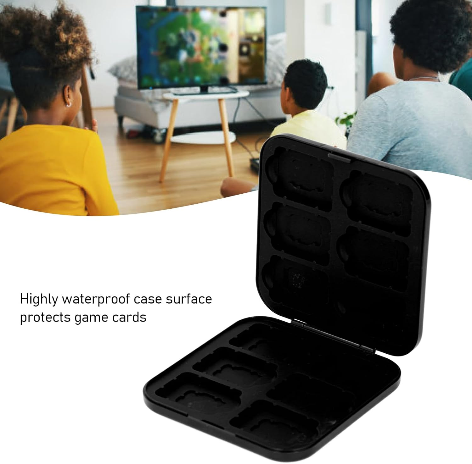 12,Game Card Case,12 Cartridge Slots Silicon Holder Storage, Game Card,Sdhc Card,Memory Card, with Hard Game Case,For Applicable Scope. (Black) - Black image number 5