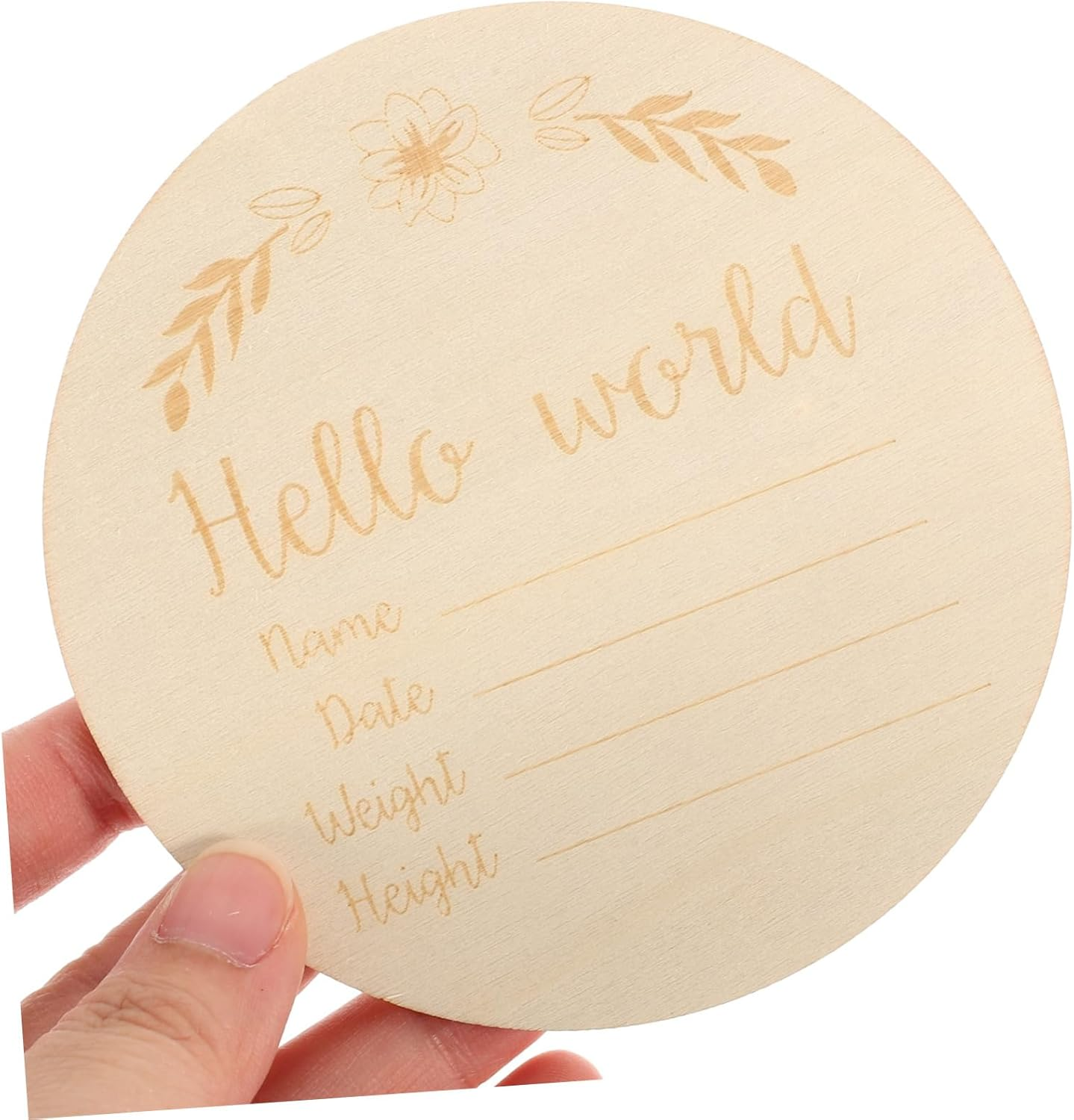 OHPHCALL 14Pcs Milestone Wooden Circles Newborn Shower Milestone Cards Monthly Discs for Photography Decor image number 4