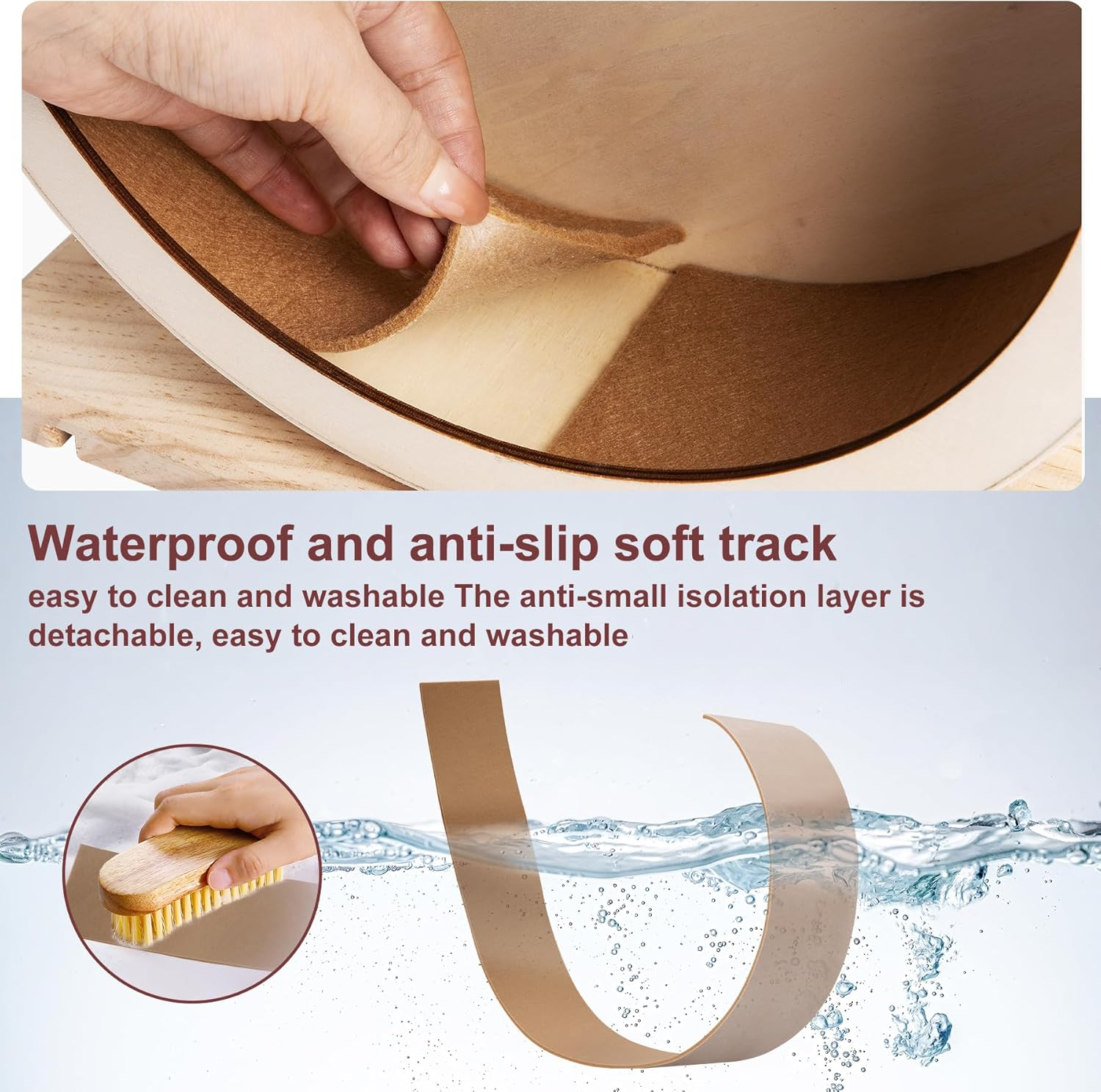 Antiai Hamster Wooden Silent Wheel, Small Animal Exercise Wheel Accessories, Quiet Spinner Hamster Running Wheels Toys for Hamsters,Guinea Pig, Gerbils, Mice and Other Small Pets,8.2' Medium Size