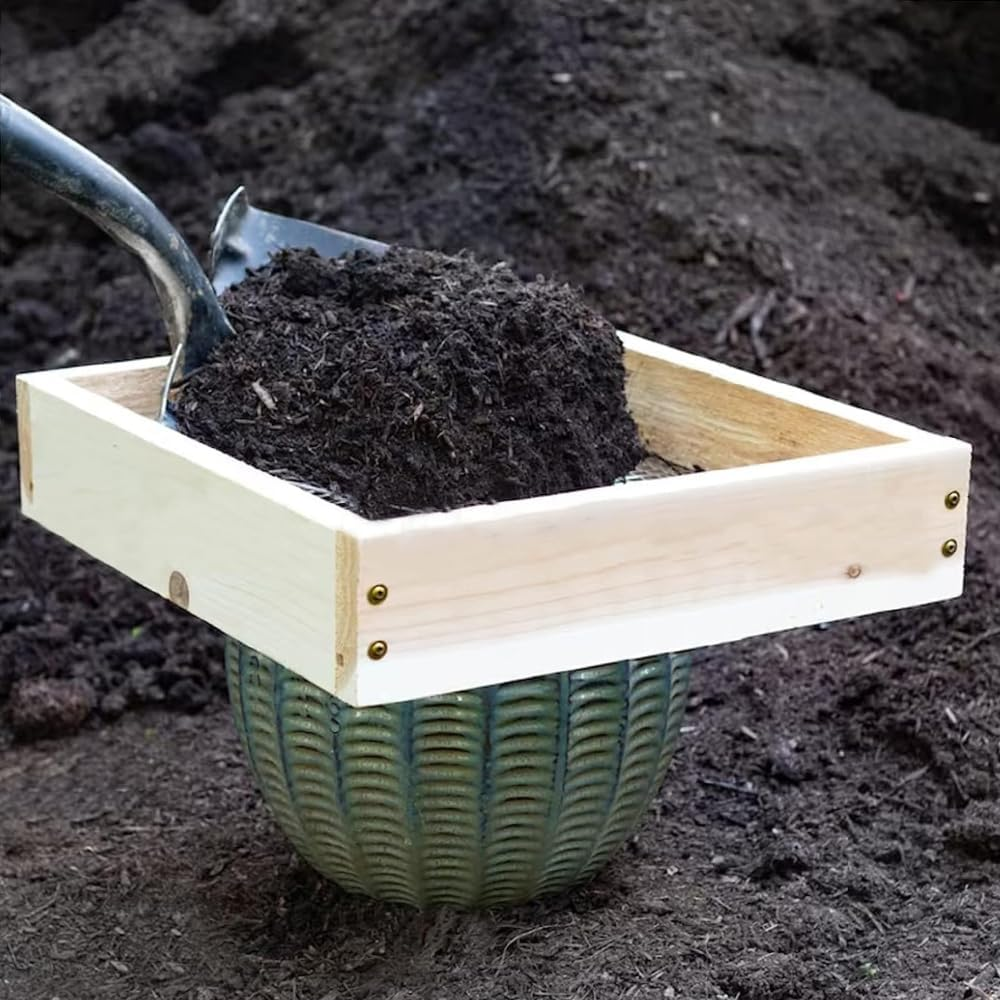 Wooden Soil Sieve, Dirt Sifter for Gardening, Sieve for Sand Rocks Dirt Compost for Screening Soil, Dirt, Peat Moss and Potting Soil image number 6